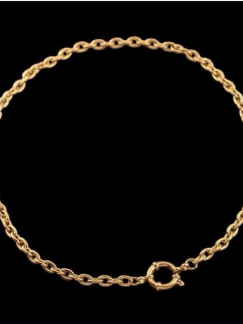 18K Gold Plated Stainless Steel Chunky Chain Necklace Charm Holder Clasp - Picture 3 of 7